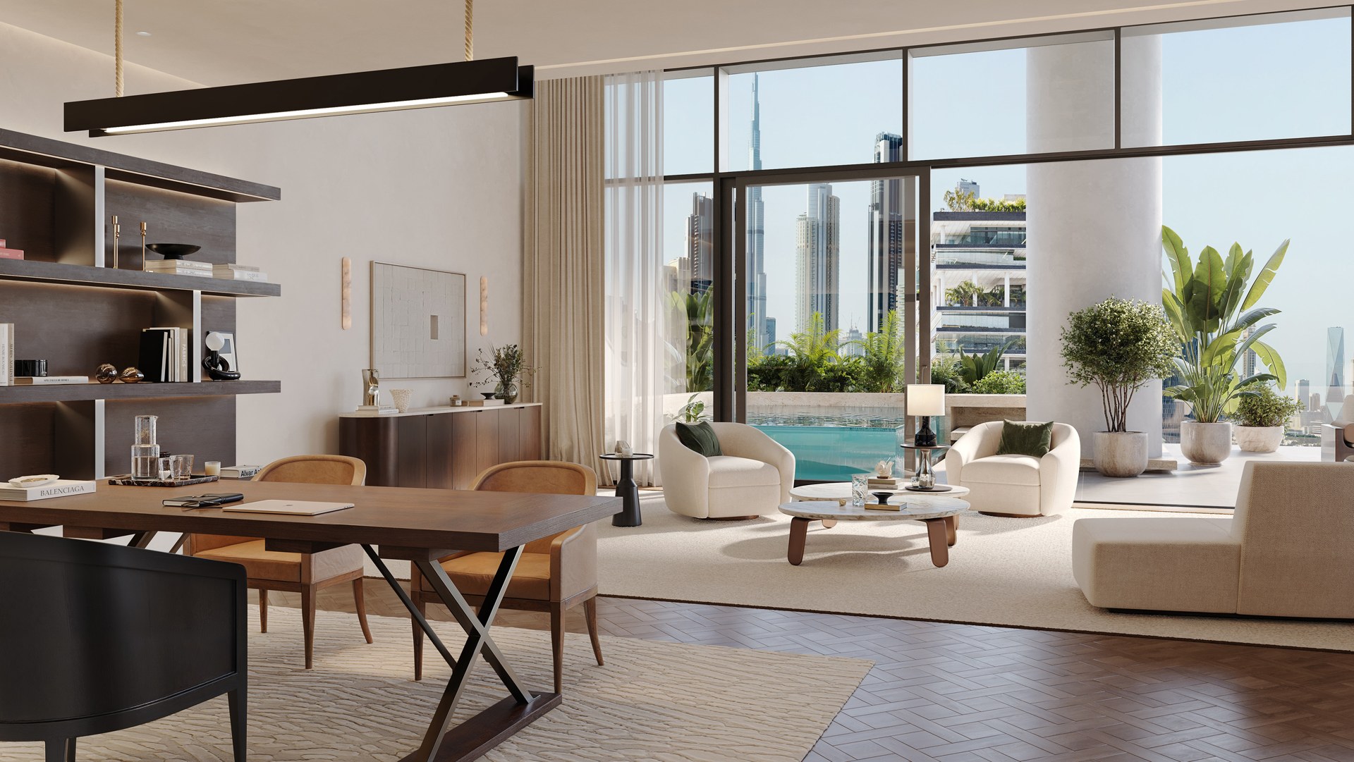 Horizon Residences · espace de vie · projection