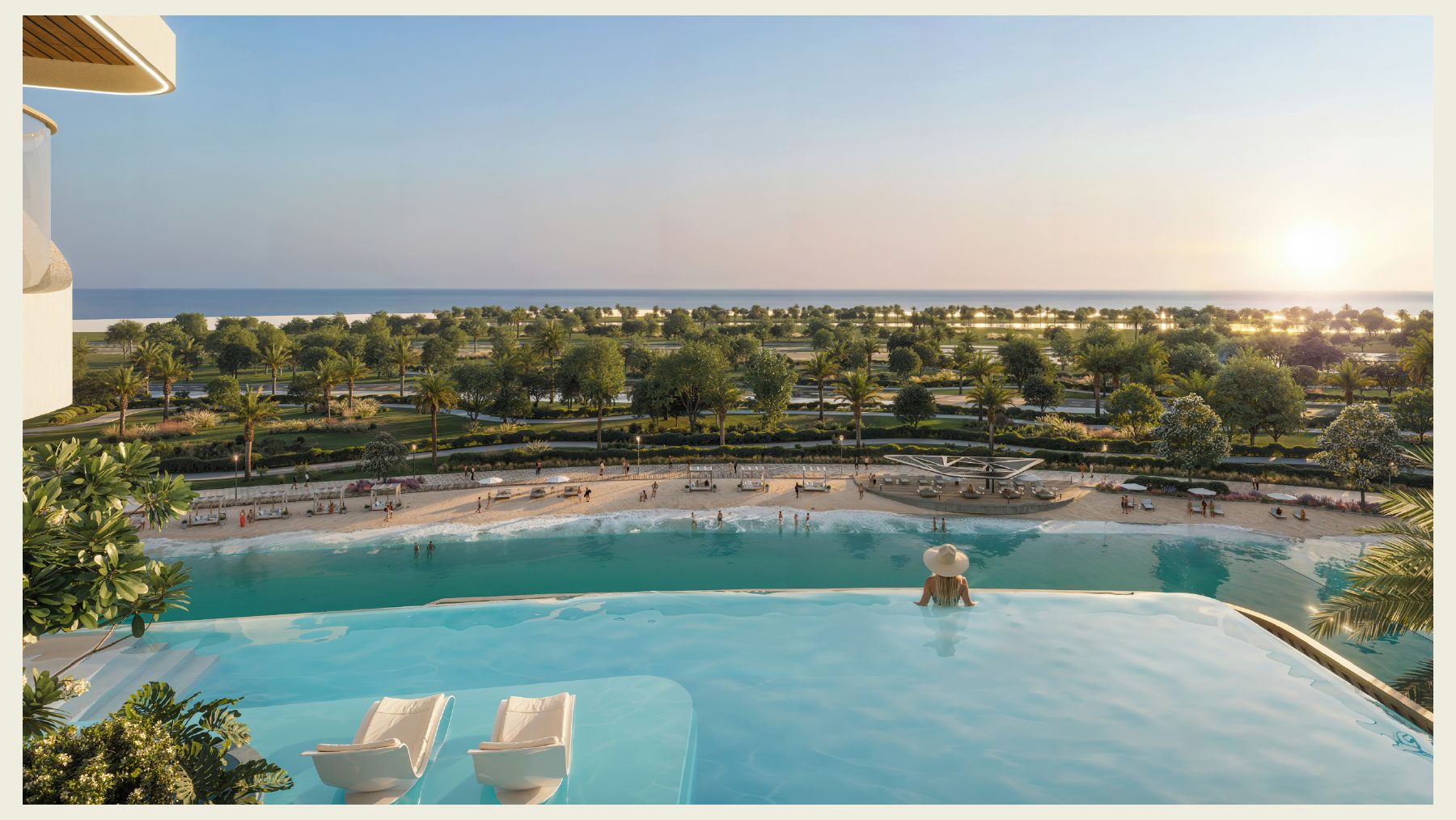 Piscine sur le toit — image de synthèse