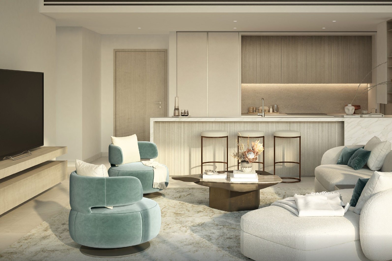 3-bedroom — living and kitchen