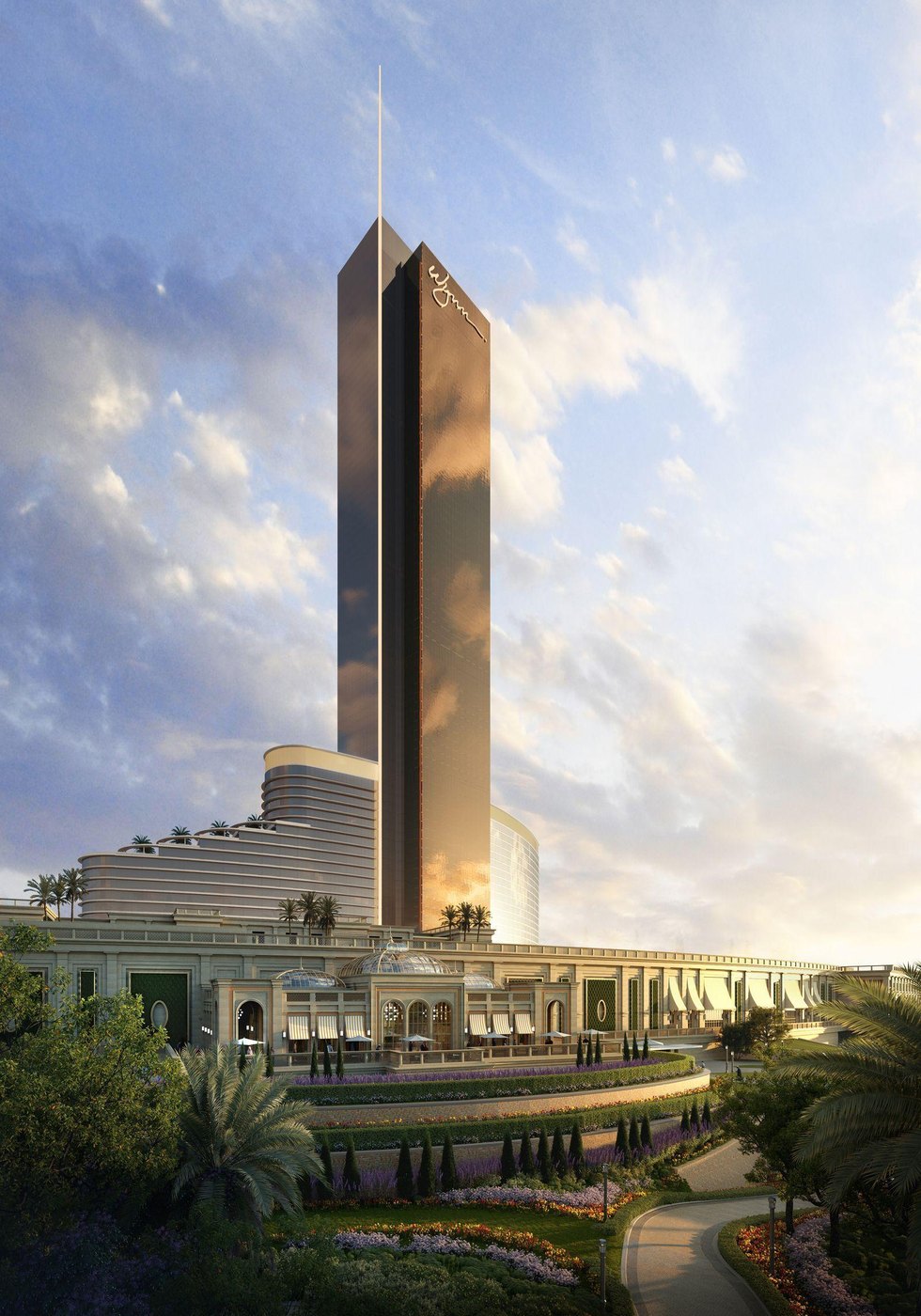 Projection de la tour du futur complexe Wynn Al Marjan Island