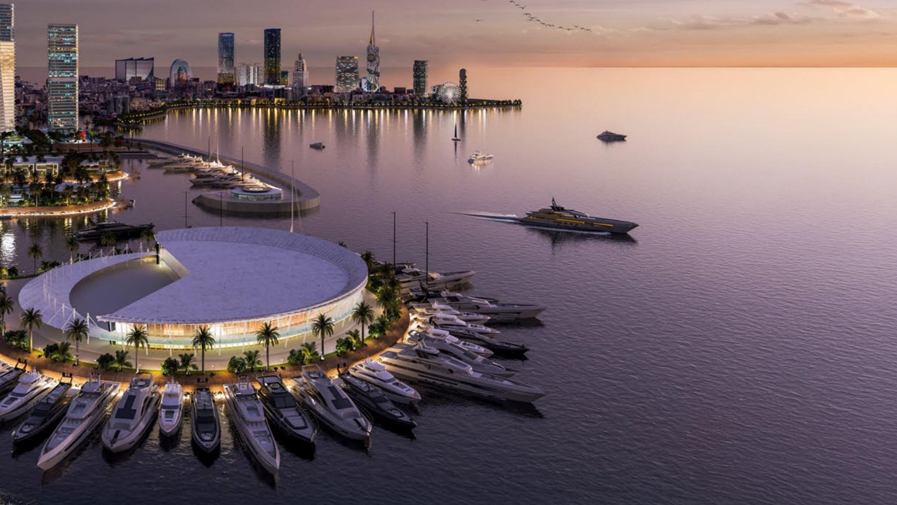 Marina et front de mer prévus — projection de la présentation investisseur